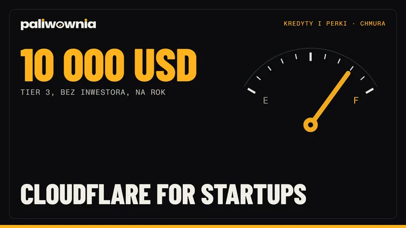 Cloudflare for Startups 2026 - 10 000 USD kredytów bez inwestora, z VC do 350 000 USD