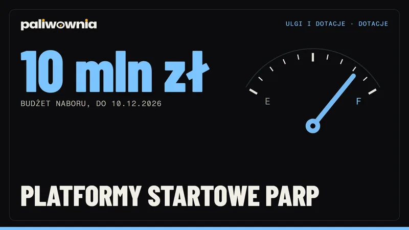 Platformy startowe PARP: nabór do 10.12.2026, inkubacja i dotacja do ok. 2 mln zł